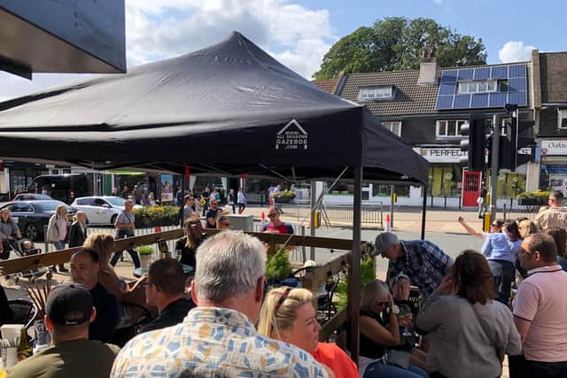 Decking at Hessian caf in Oakwood, Leeds