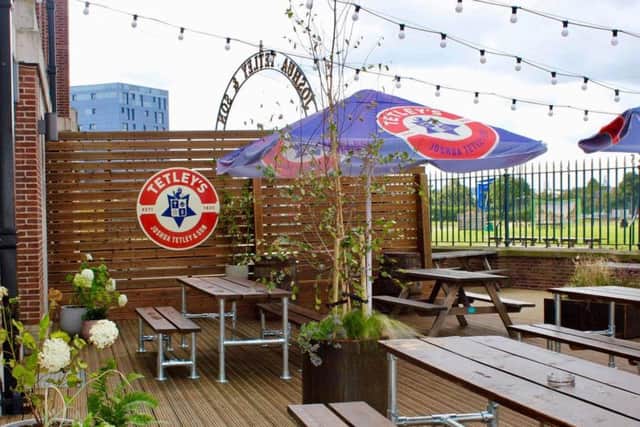 The new beer garden at The Tetley.