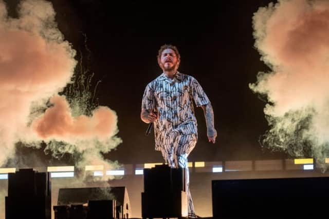 Post Malone performing at the festival on Sunday night