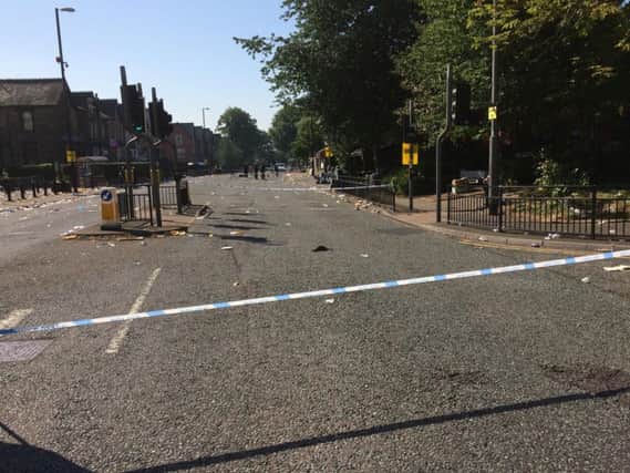 The police cordon on Chapeltown Road