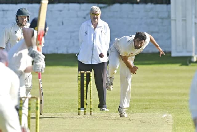 Mahir Ali, of Tong Park, in second-division action at Guiseley. PIC: Steve Riding