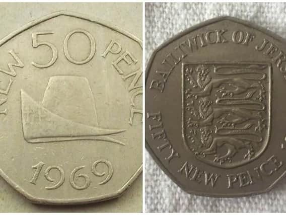 The 50p coin is soon set to celebrate its 50th birthday, with Jersey and Guernsey joining in on the celebration by re-issuing a unique pair of 50p coins (Photo: eBay)
