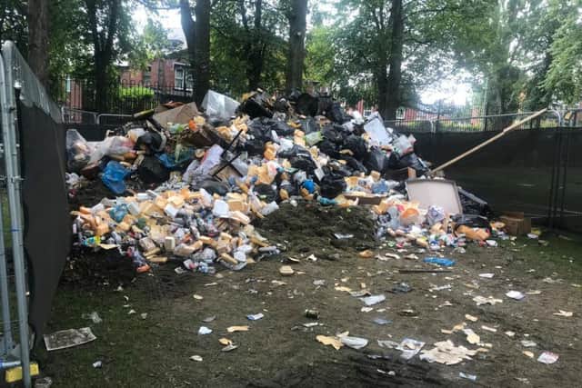 Leftover food and drink from the Leeds Carnival 2019.