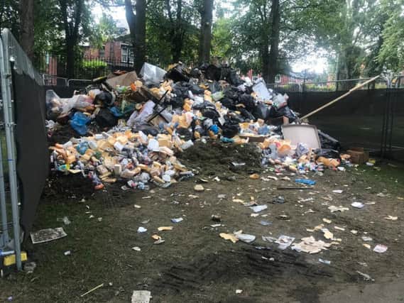 Leftover food and drink from the Leeds Carnival 2019.