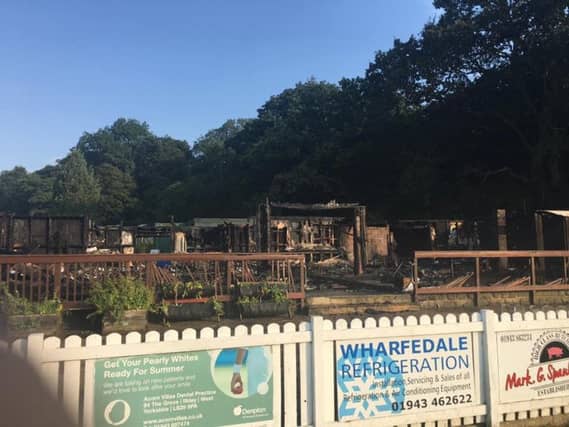 The devastation left by the fire at the Ilkley cricket club (Photo: Barry Oldham)