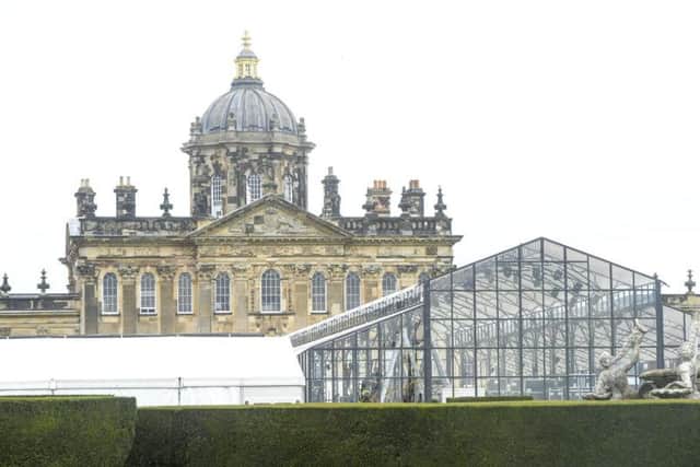 A marquee has been put up at Castle Howard ahead of Ellie Goulding's wedding reception. Picture: SWNS.