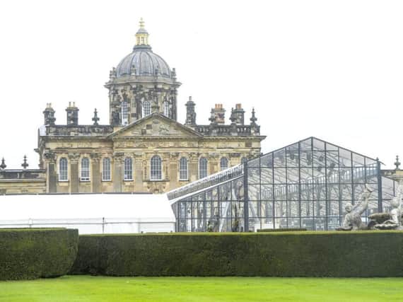 A marquee has been put up at Castle Howard ahead of Ellie Goulding's wedding reception. Picture: SWNS.