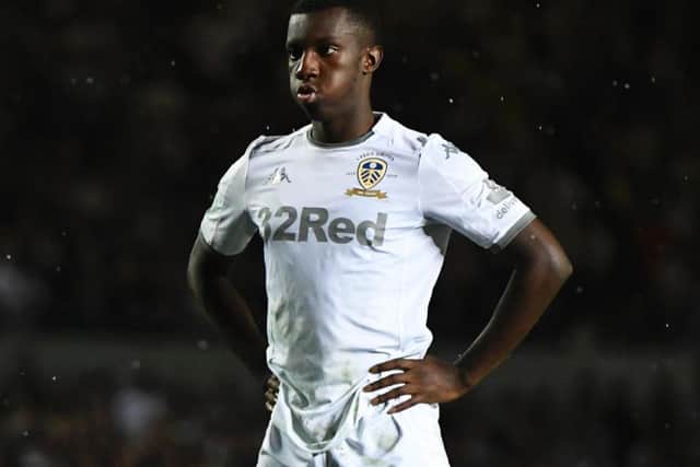 WORKING HARD: Leeds United's Arsenal loanee Eddie Nketiah. Photo by George Wood/Getty Images.