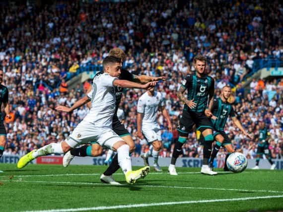 Leeds United in action against Swansea City.