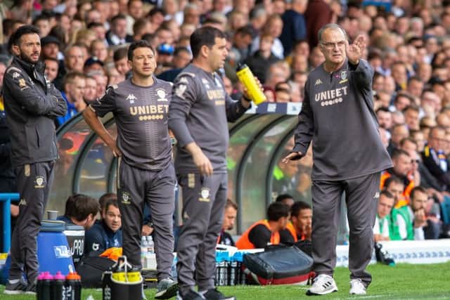 Marcelo Bielsa directs operations from the sidelines against Swansea.