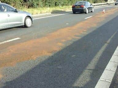 The oil spill on the A1.