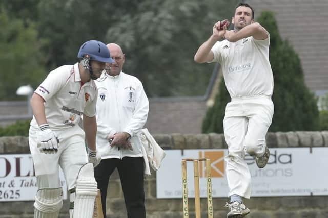 Otley bowler, James Davies. PIC: Steve Riding