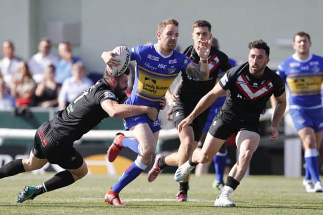 Richie Myler makes a break at London Broncos.