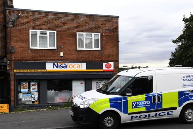 Armed police were called to another armed robbery at Wellstone Rise Post Office on Swinnow Lane on Tuesday morning