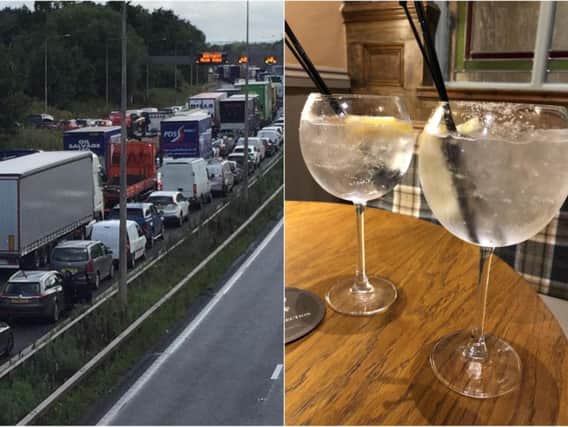 Gin is leaking out onto the M6 motorway.