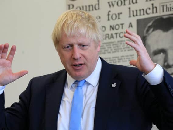 Prime Minister Boris Johnson at The Yorkshire Post's offices in Leeds. Pic:Chris Etchells
