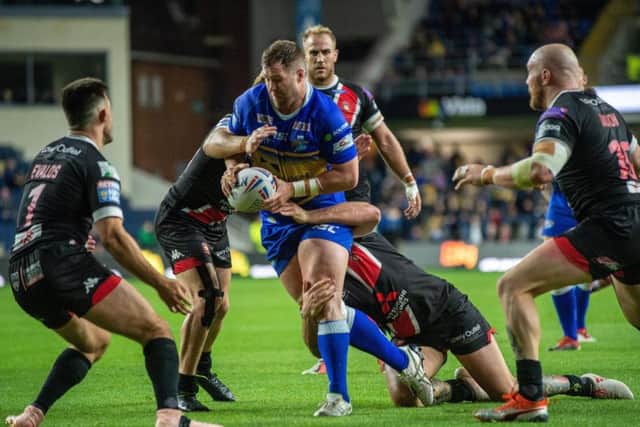Leeds Rhinos could well do with more players of the calibre of captain Trent Merrin, pictured he in action against Salford Red Devils. PIC: Bruce Rollinson/JPIMedia