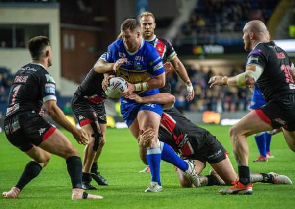 Leeds Rhinos' Trent Merrin in action against Salford. Picture Bruce Rollinson