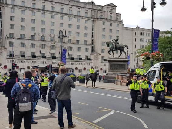 Police battled to keep pro-Tommy Robinson supporters and 'anti-fascists' apart in City Square
