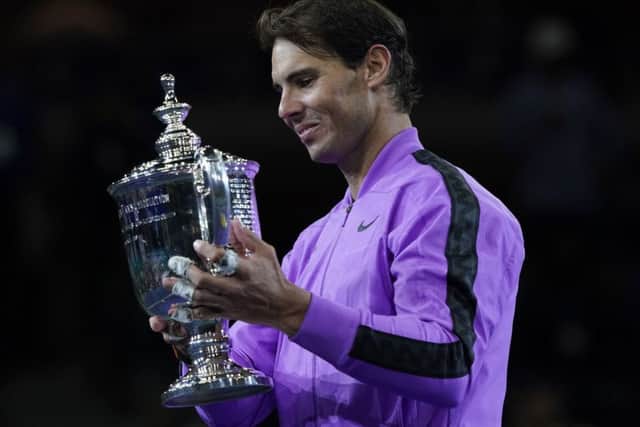 Rafael Nadal holds the US Open trophy after defeating Daniil Medvedev. Picture: AP/Eduardo Munoz Alvarez