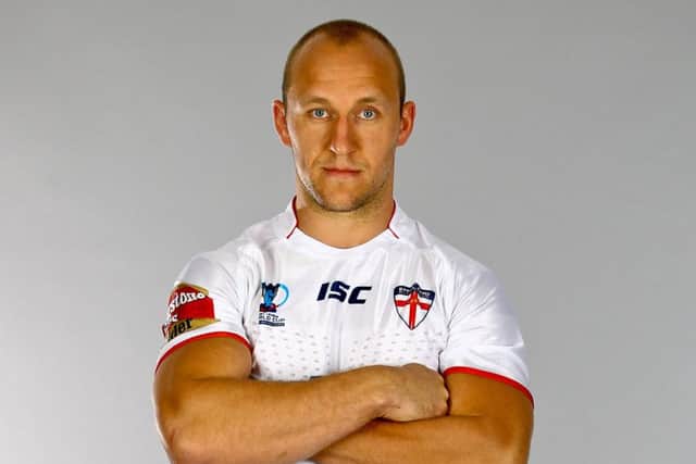 Carl Ablett on Rugby League World Cup duty for England in 2013. Picture: Alex Whitehead/SWpix.com.