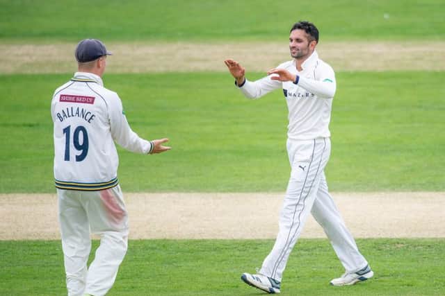 KEY MAN: Keshav Maharaj is set to play his final Championship game for Yorkshire this season at Taunton. Picture: Allan McKenzie/SWpix.com
