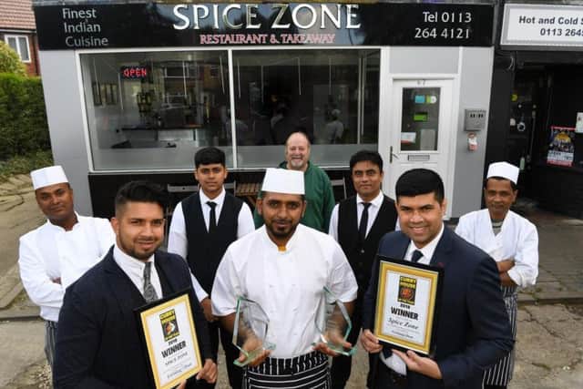 Staff at Spice Zone, Crossgates, winners of the Yorkshire Evening Post Curry House of the Year 2019. Photo by Jonathan Gawthorpe.