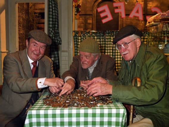 Last of the Summer Wine (L-R) Peter Sallis (Clegg) Bill Owen (Compo) and Brian Wilde (Foggy). Picture: PA Wire.