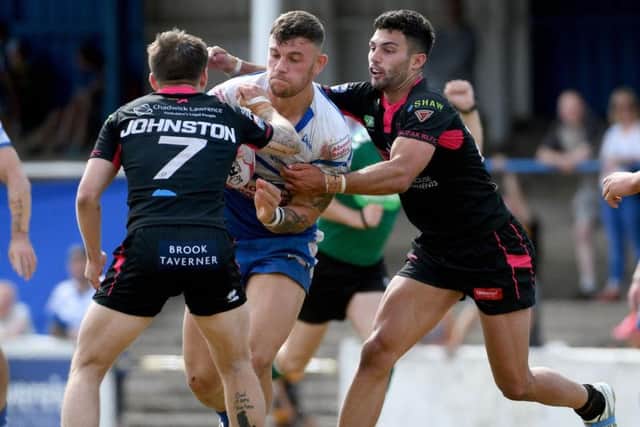 Alec Susino in action for Barrow Raiders.