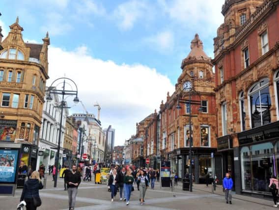 Shoppers on Briggate in Leeds Picture Gary Longbottom