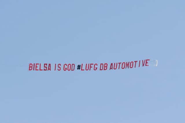 Marcelo Bielsa was celebrated by this aerial display from Leeds fans (Pic: Getty)
