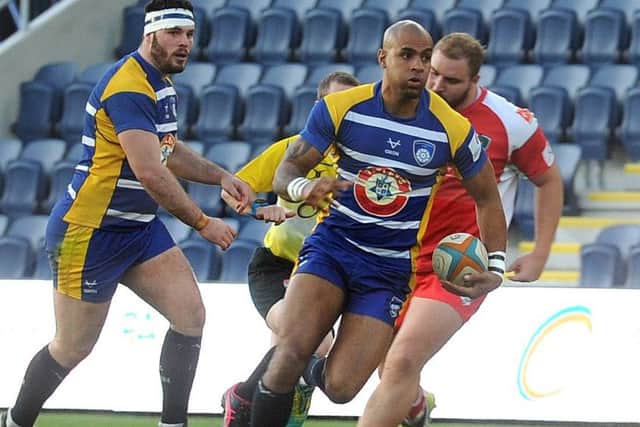 Yorkshire Carnegie's
Tom Varndell in action against Coventry.