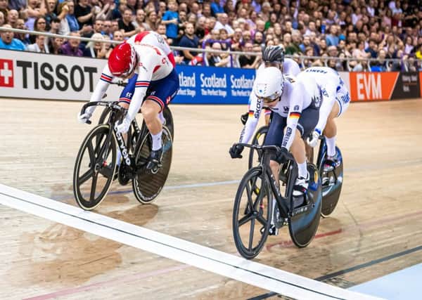 Katy Marchant of Great Britain wins Gold in the Womens Keirin. (Picture: Alex Whitehead/SWPix.com)