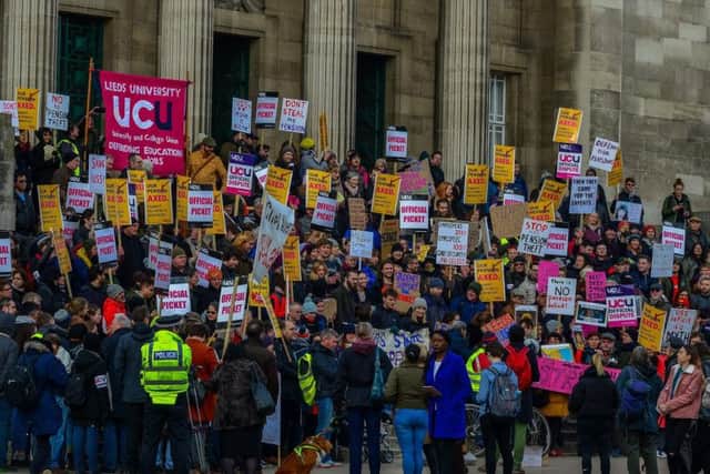 A previous UCU strike in February this year. Picture: James Hardisty.