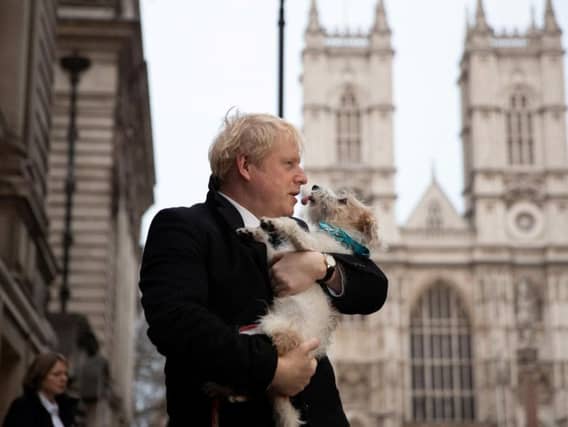 Prime Minister Boris Johnson after casting his vote in central London today. Pic: PA