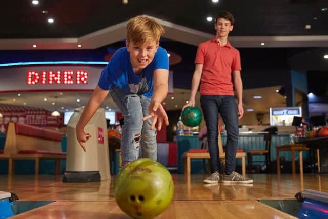 Ten-pin bowling at a Hollywood Bowl