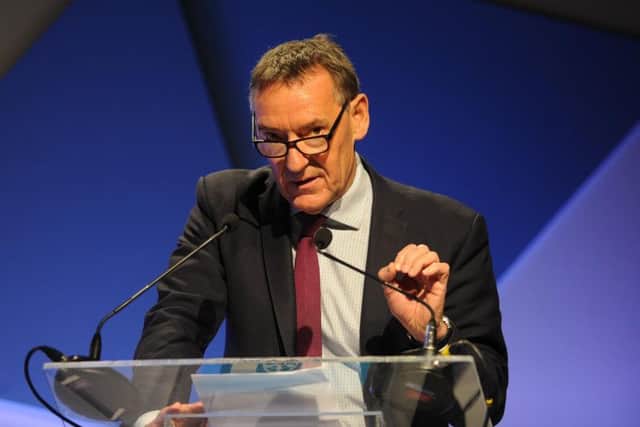 Lord Jim O'Neil speaking at The Great Northern Conference 2019 at New Dock, Royal Armouries in Leeds. Picture by Tony Johnson.