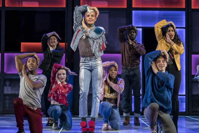 Layton WIlliams (Jamie) and the Ensemble in Everybody's Talking About Jamie at the Apollo Theatre. Photo credit Johan Perrson