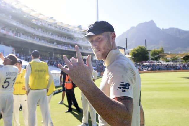 England player Ben Stokes celebrates after Day Five of the Second Test. (Picture: Stu Forster/Getty Images)