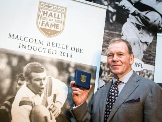 Great Britain star Malcolm Reilly OBE is inducted into the Rugby League Hall of Fame in 2014. (Alex Whitehead/SWpix.com)