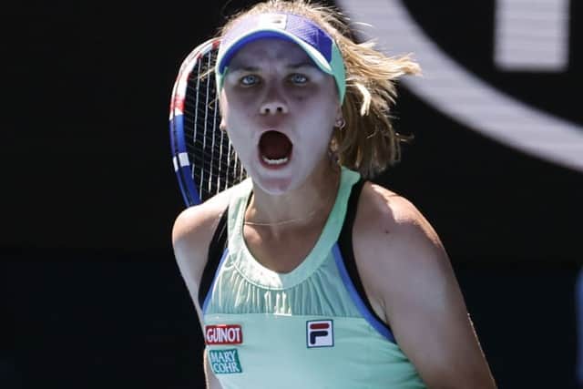 Sofia Kenin is playing in her first grand slam final on Saturday. Picture: AP/Dita Alangkara