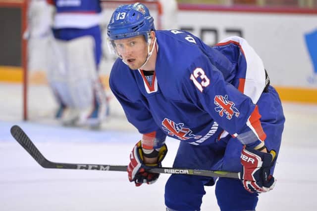 FOCUSSED: Sheffield Steelers' defenceman Davey Phillips, in cation for GB. Picture: Dean Woolley.