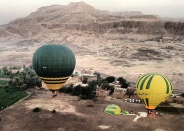The launch site near Luxor in Egypt, prior to a hot air balloon explosion which killed 19 tourists