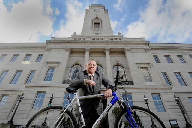 Barnsley councillor Roy Miller is inviting people to donate unwanted bikes
