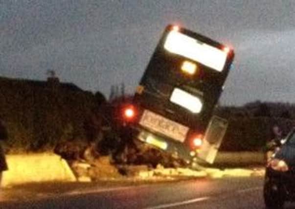 Bus crash scene in Kippax.