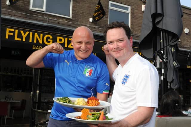 Aldo Zilli and Neil Nugent at the Flying Pizza in Roundhay.