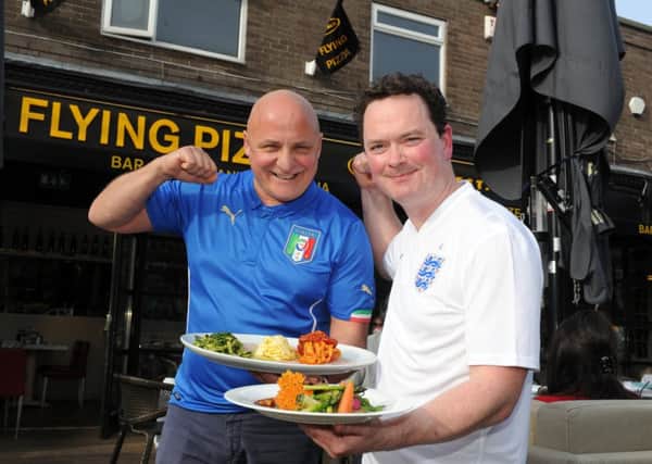 Aldo Zilli and Neil Nugent at the Flying Pizza in Roundhay.