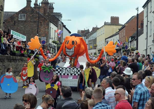 The Knaresborough Bed Parade makes its  way through the streets of the town