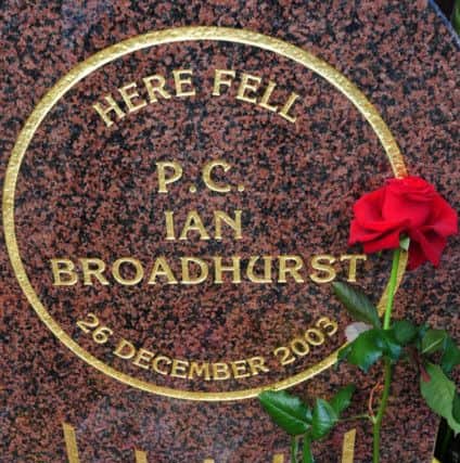 A memorial in Leeds dedicated to PC Ian Broadhurst