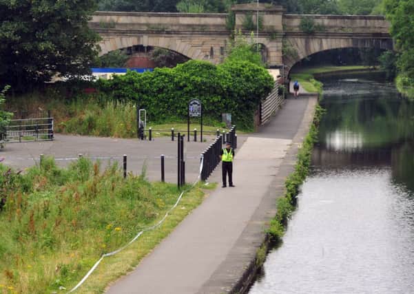 Police scene on the canal towpath. Below: Michaela Heaton